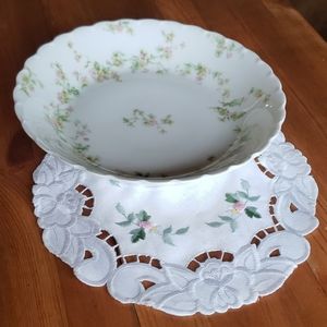 Limoges France Flower Pattern Bowl & Doily